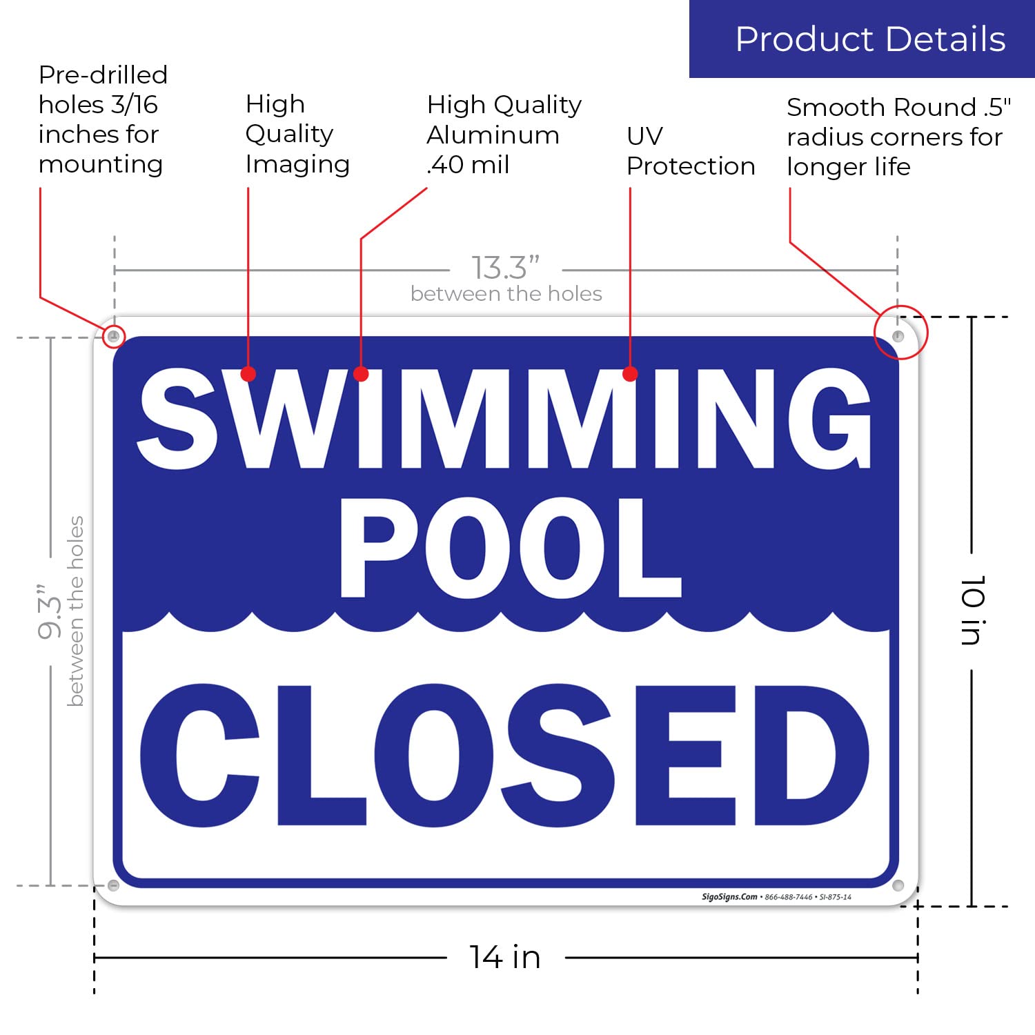 POOL ZINE「SIGH」 Amazon.com: Splash Zone 6x12 Metal Sign for Pool Diving
